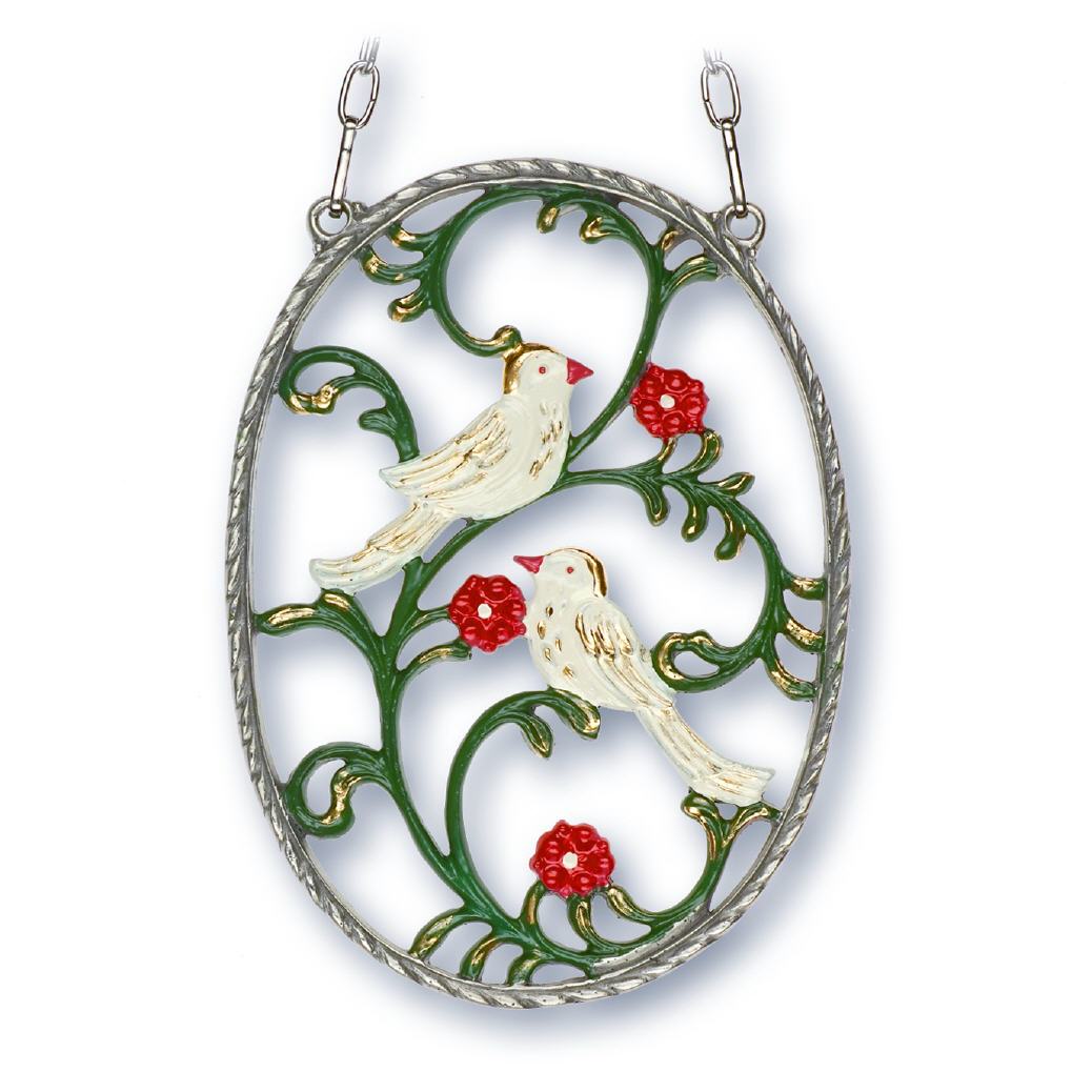 Zinnbild V&ouml;gel mit Blumen