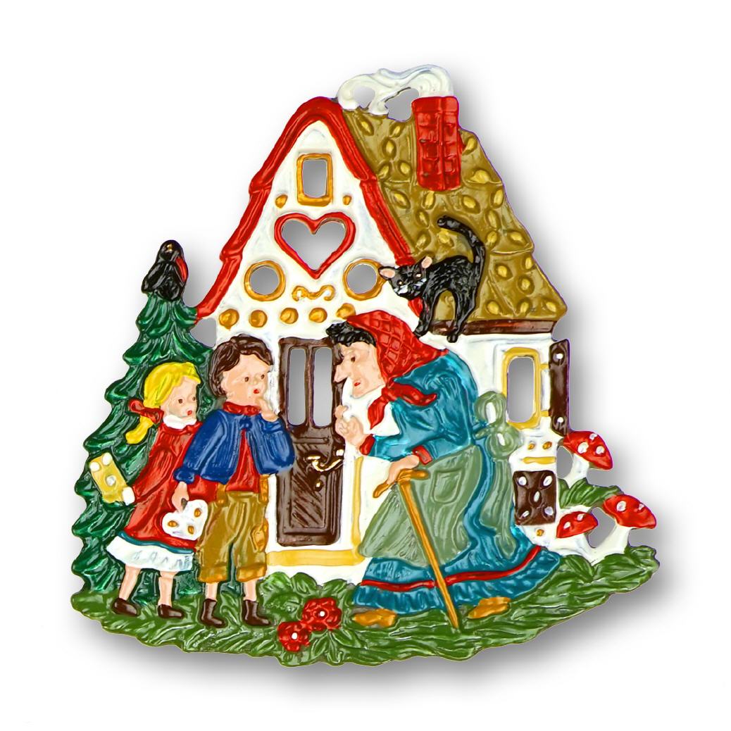 Zinnfigur Hexenhaus mit H&auml;nsel und Gretel