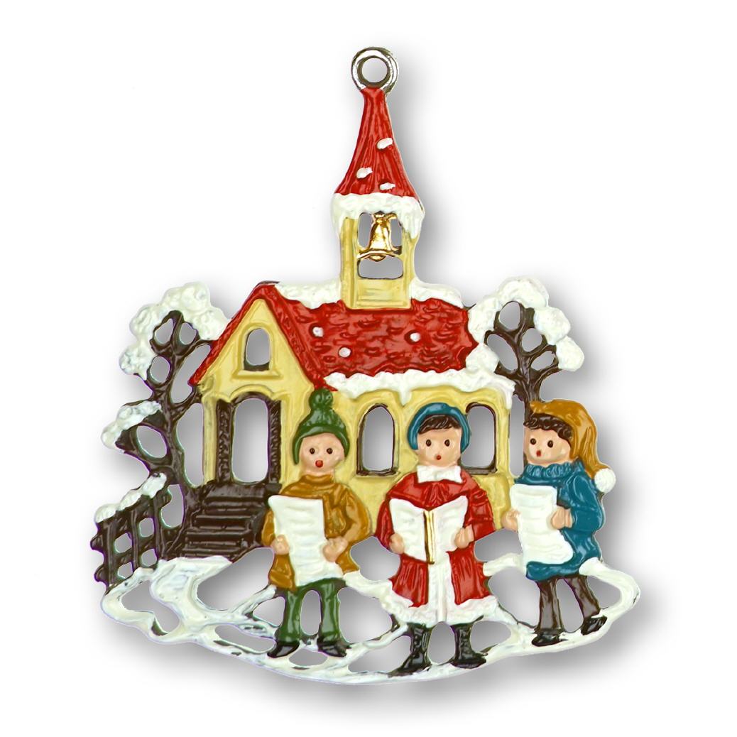 Zinnfigur S&auml;nger vor Kirche