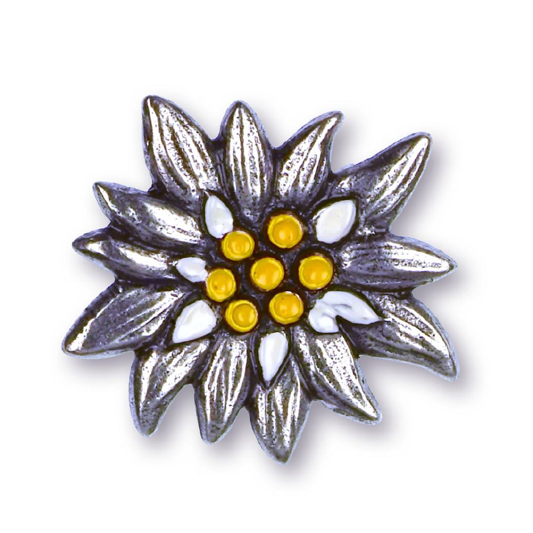 Zinn-Anstecker Edelweiss mittel